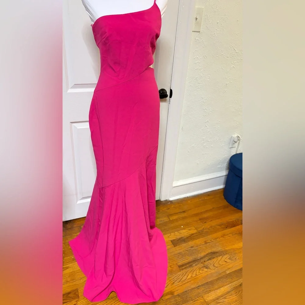 Likely Hot Pink One-Shoulder Mermaid Maxi Dress - Picture 2 of 9